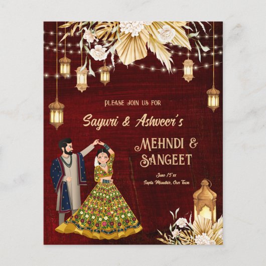 メンディサンゲエマルーン踊りカップル予算招待状 (正面)