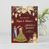 メンディサンゲットマルーンインディアン踊りカップル 招待状 (スタンド正面)