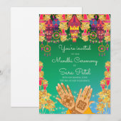 メンディナイト招待状＆ヘンナパーティー招待状 招待状 (正面/裏面)