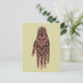 メンディハンドタトゥーアートデザインはがき ポストカード (スタンド正面)