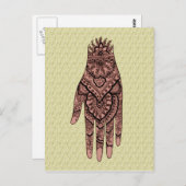 メンディハンドタトゥーアートデザインはがき ポストカード (正面/裏面)