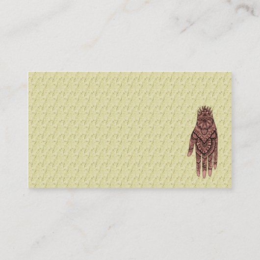 メンディハンドタトゥーアートデザイン名刺 名刺 (裏面)
