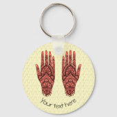 メンディハンドタトゥーアートデザイン パーソナライズされた キーホルダー (裏面)