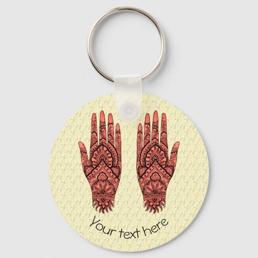 メンディハンドタトゥーアートデザイン パーソナライズされた キーホルダー (裏面)