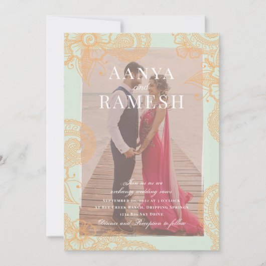 メンディフォト結婚式招待状 招待状 (正面)