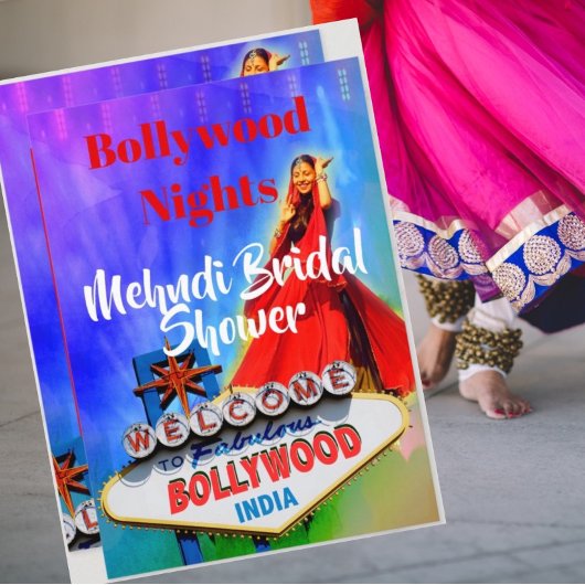 メンディヘナブライダルシャワーボリウッドインディアン 招待状