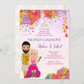 メンディヘンナイスラム結婚式招待状 招待状 (正面/裏面)