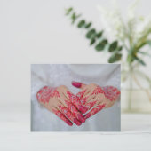 メンディヘンナレッドホワイトお祝い 案内ポストカード (スタンド正面)