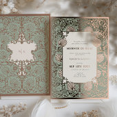メンディラートバラゴールドフォイルアクセント結婚ズ 箔招待状