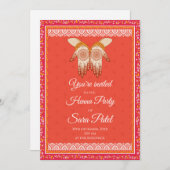 メンディ招待状&ヘナパーティーメヘンディ招待状 招待状 (正面/裏面)