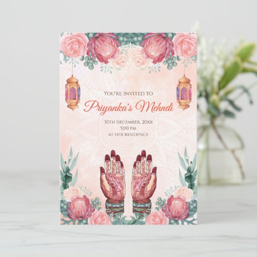 メンディ招待状&ヘンナパーティー招待状メンディパーティー 招待状 (スタンド正面)