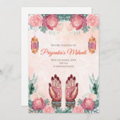 メンディ招待状&ヘンナパーティー招待状メンディパーティー 招待状 (正面/裏面)