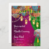 メンディ招待状&メンディナイト招待状ヘナパーティー 招待状 (正面/裏面)