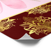 メンディ歓迎サイン踊りインディアン花嫁マルーン ポスター (角)