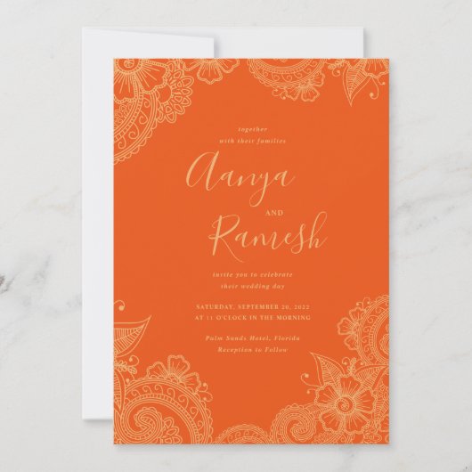 メンディ結婚式招待状 招待状 (正面)