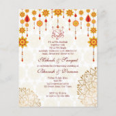 メンディ・サンゲ招待状踊りかわいいインディアンカップル (裏面)