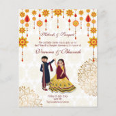 メンディ・サンゲ招待状踊りかわいいインディアンカップル (正面)