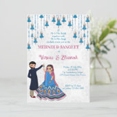 メンディ・サンゲ招待状踊りかわいいインディアンカップル 招待状 (スタンド正面)