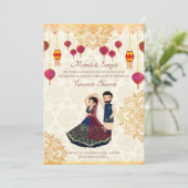 メンディ&サンジェート招待可愛いインディアンカップル 招待状 (スタンド正面)