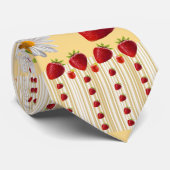 メンデザイナータイズストロベリーホワイトデイジー ネクタイ (ロール)