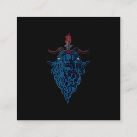 メンデスサタンダークゴシックのバプホメットヤギのシジル スクエア名刺 (正面)