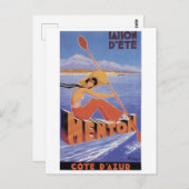 メントンフランスセゾンドエテサマーヴィンテージ旅行 ポストカード (正面/裏面)