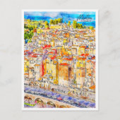 メントンフランスヴィンテージ旅行水の色 ポストカード (正面)