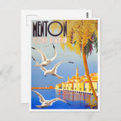 メントンフランスヴィンテージ旅行 ポストカード (正面/裏面)