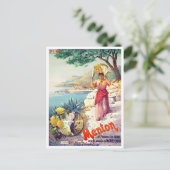 メントンフランスヴィンテージ旅行 ポストカード (スタンド正面)