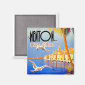 メントンフランスヴィンテージ旅行 マグネット (正面/裏面)