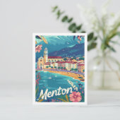 メントンフランス有名ヴィンテージ旅行プレイス ポストカード (スタンド正面)