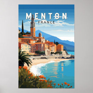 メントン フランス 旅行 アート ヴィンテージ ポスター