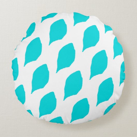 メントール葉デザイン円枕 ラウンドクッション (正面)