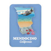 メンドシーノカリフォルニアの地図 マグネット (縦)