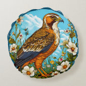 メンドハカラフルリア鳥 ラウンドクッション (裏面)