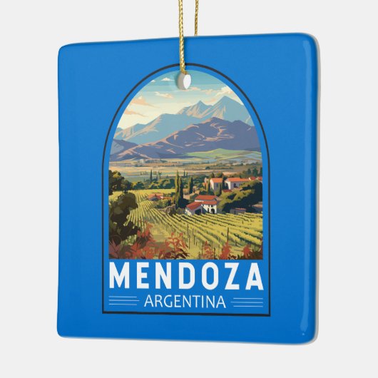 メンドーザアルゼンチントラベルアートヴィンテージ セラミックオーナメント (左)
