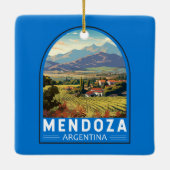 メンドーザアルゼンチントラベルアートヴィンテージ セラミックオーナメント (裏面)
