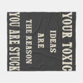 メンノベルティシャツブラックヴィンテージ引用文クラシック フリースブランケット (正面(横))