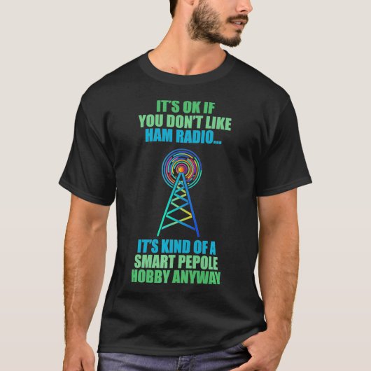 メンハムラジオ・オペレーターアマチュア頭が切れる人 Tシャツ (正面)