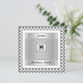 メンバースデーパーティーシルバー招待状 招待状 (スタンド正面)