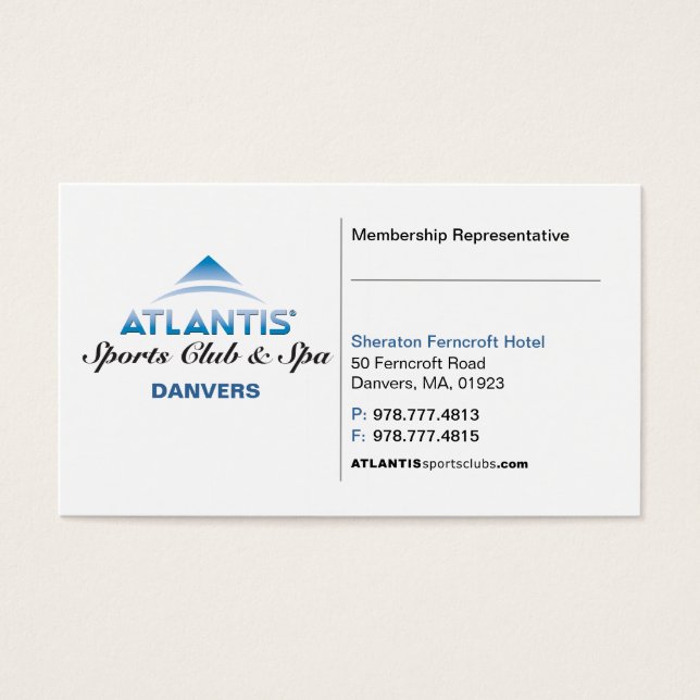 メンバー担当者カード (正面)