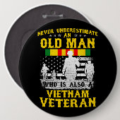 メンパパグランドパベトナム退役軍人ヴィンテージシャツメンズ 缶バッジ (正面&裏面)