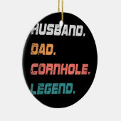 メンパパ夫コーンホールレジェンドコーンホおもしろいール セラミックオーナメント (右)