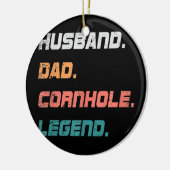 メンパパ夫コーンホールレジェンドコーンホおもしろいール セラミックオーナメント (左)