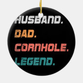 メンパパ夫コーンホールレジェンドコーンホおもしろいール セラミックオーナメント (裏面)