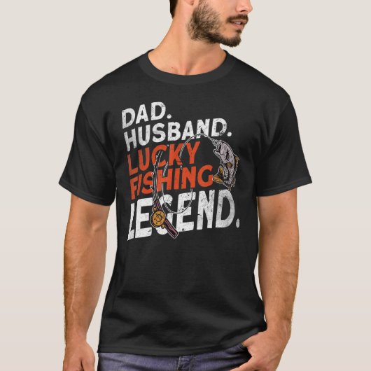 メンパパ夫ラッキー魚釣りレジェンド魚釣りFis Tシャツ (正面)