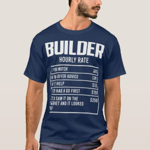 メンビルダー時給ギフおもしろいト建築 Tシャツ