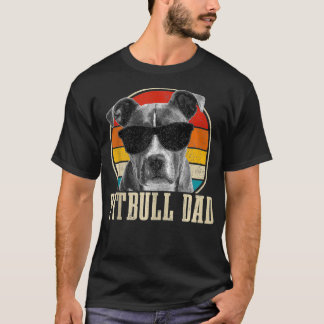 メンピットブルパパヴィンテージサングラスおもしろい犬オーニュ Tシャツ