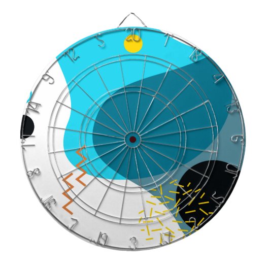 メンフィスのカッコいい、トレンディー、都市、モダンなイラストレーション ダーツボード (正面)