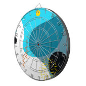 メンフィスのカッコいい、トレンディー、都市、モダンなイラストレーション ダーツボード (正面右)